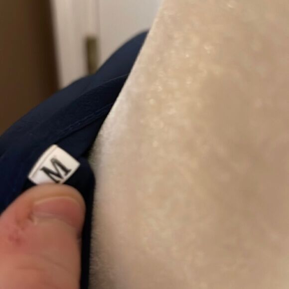 Long Sleeve Button Up Blouse NWOT medium navy blue - Picture 5 of 10